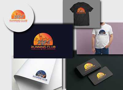 Running club Logo brand logo branding business logo graphic design illustration logo logo design logo maker