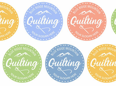 Mountain Quilting Circle Logo branding design graphic design logo mountain mountain graphics quilting quilting logo sewing sewing logo svg vector