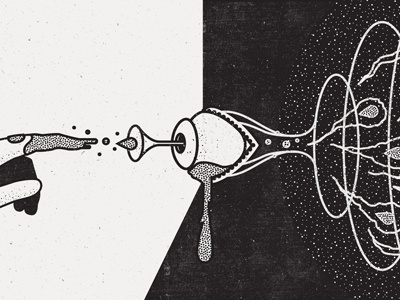 Off Work - Inspired black brain drops eye finger illustration inspiration mind sperm vector