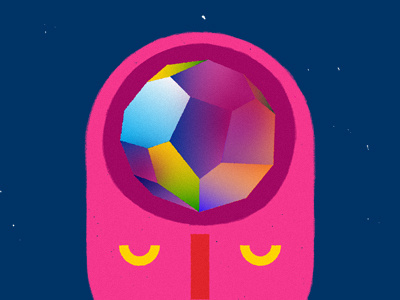 Bad Pink? brain crystal face gradients head human illustration raster sleep vector