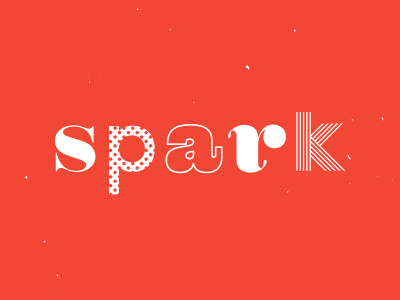 Spark pattern red type typography white