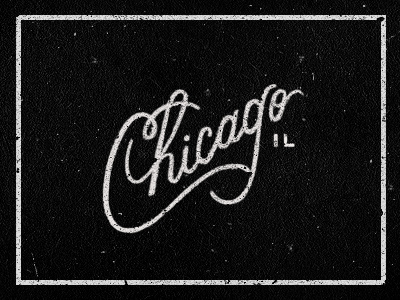 Chicago IL black and white chicago custom hand drawn lettering texture typography