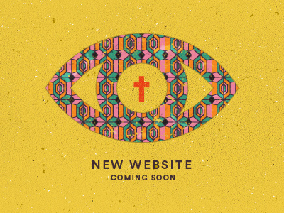 New Portfolio Coming!! 70s announcement cross eye pattern retro stained glass