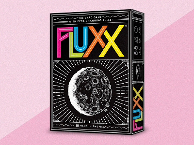 Fluxx box card game colorful fluxx games packaging vector