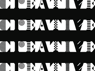 Creative black and white pattern type typography vector