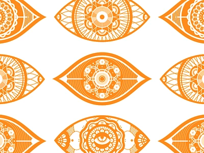 Eye Mandalas eyes flowers geometric illustration print screenprint vector