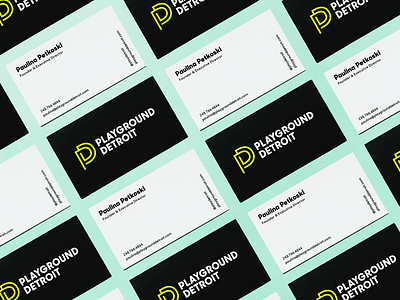 Playground Detroit Business Cards branding business cards detroit logo print typography