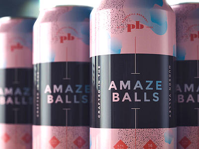 Amazeballs beer beer can brewery label pattern pink psychadelic