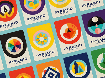 Pyramid Patches branding cards colors flower games icons illustration logos space