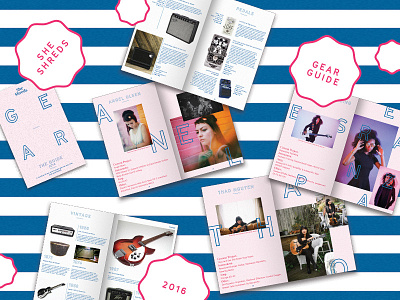 SheShreds Gear Guide! amp brochure catalog female feminism guide guitar layout magazine music print publication