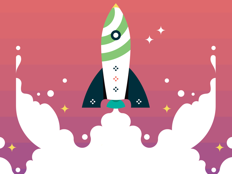 Pivotal Rocket illustration vector blast off space rocket ship video animation pivotal