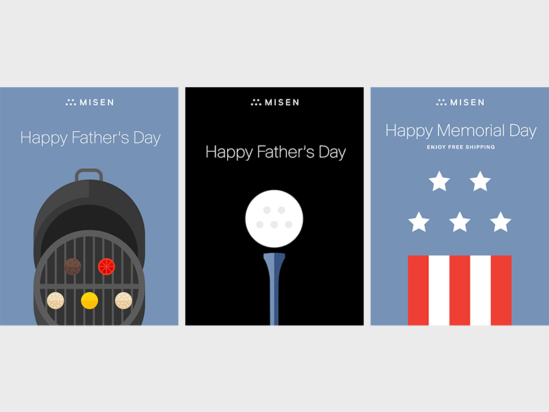 Misen Holiday Post stars stripes ball bbq burger illustration summer memorial day fathers day flag golf grill