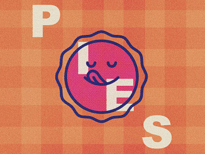 Happy Sun Pie icon illustration logo pie plaid sun vector