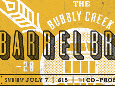 Bubbly Creek Barrel Brawl barrel beer keg logo poster typography wheat