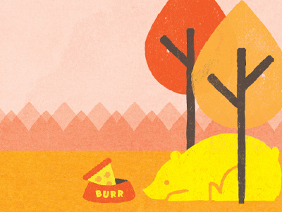 Burr the Bear bear burr illustration mountains pizza trees