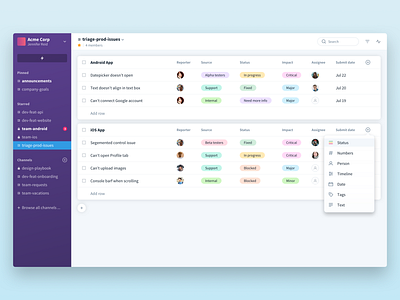 Favro UI Exploration - Tracking Sheets app data table design exploration sheets sketch tracking ui ux web