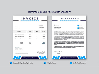 Invoice & Letterhead Design design graphic design invoice invoice design invoicee letter letterhead minimal