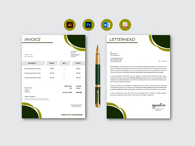 Invoice & Letterhead Design design graphic design illustration invoice invoice design letter letterhead minimal