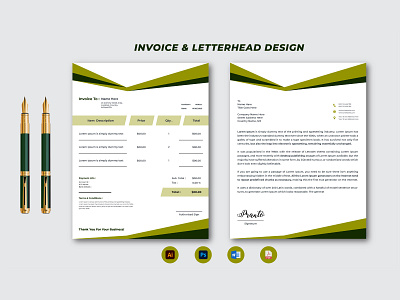 Invoice & Letterhead Design design graphic design illustration invoice invoice design letter letterhead logo minimal ui