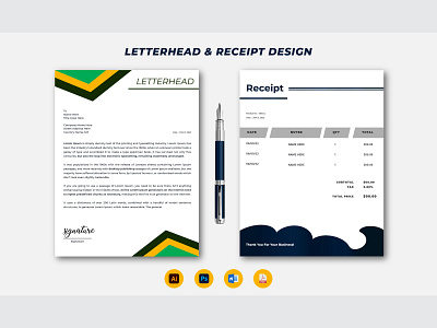 Letterhead & Receipt Design design graphic design illustration invoice invoice design letter letterhead minimal receipt