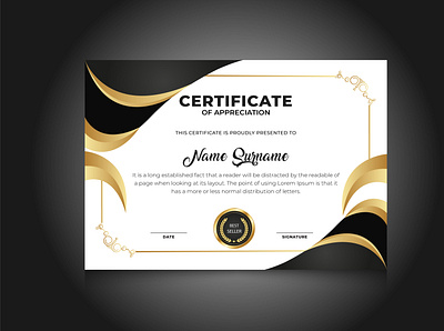 Certificate Of Appreciation appreciation award branding certificate design graphic design illustration minimal