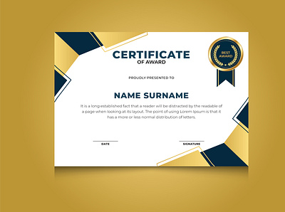 Award Certificate award branding certificate design graphic design illustration minimal