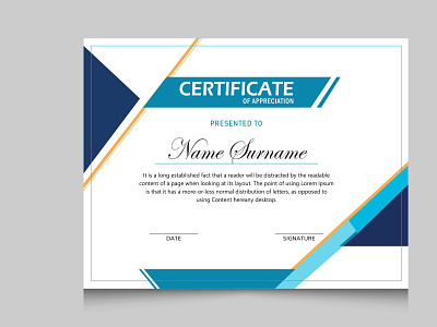 Appreciation Certificate appreciation branding certificate design graphic design logo minimal