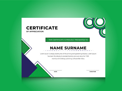 Certificate OF Appreciation branding certificate design graphic design illustration logo minimal ui vector