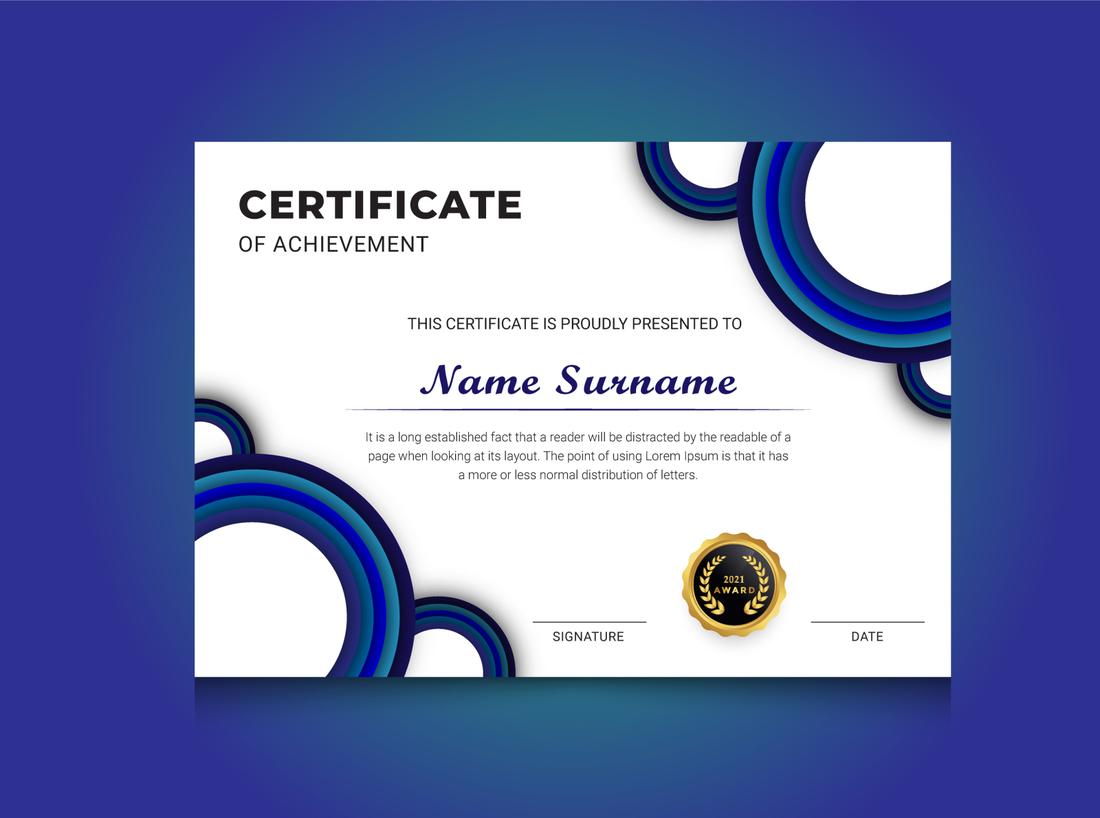 Certificate OF Achievement by Harris Pranto on Dribbble