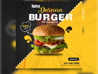 Social Media Food Banner banner branding design fb cover food banner graphic design minimal social media vector