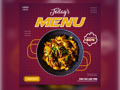 Social Media Food Menu Banner