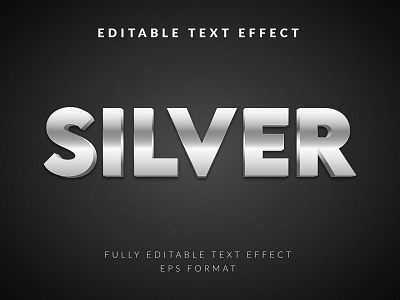 Fully editable text effect add on design editable text effect headline illustration illustrator poster silver add on silver text silver text effect text text effect