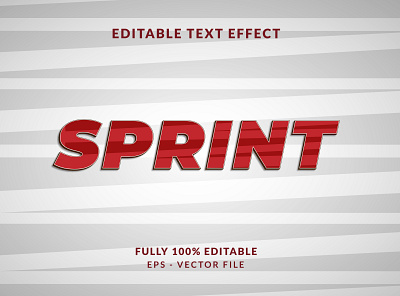SPRINT - Editable Text Effect add on design editable text effect illustration illustrator sprint text text effect