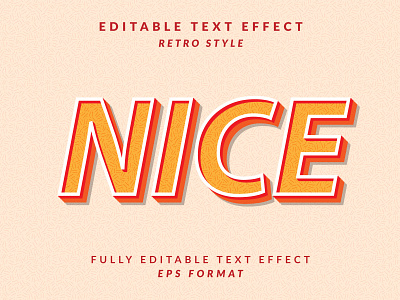 Fully Editable Text Effect - NICE add on classic design editable text effect illustration illustrator retro text text effect