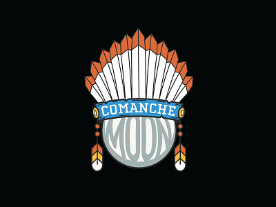 Comanche Moon Logo american americana band band logo headdress indian moon music logo rock