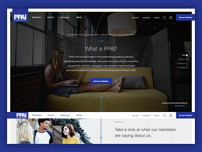 PPAI Home Page home minimal promotional scrolling ui ux website