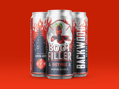 BootFiller Pale badge beer beer can beer labl boot brewery design fire fireman flames forest logo money packaging type