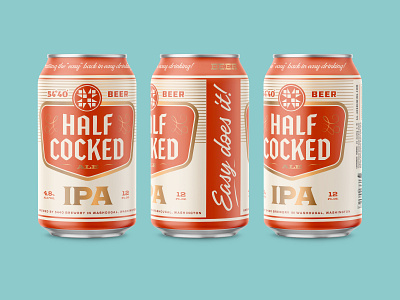 Half-Cocked IPA beer beer can beer can design brewery design illustration label mockup packaging retro typography vintage