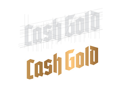 Cash Gold alcohol beer black letter blackletter brewery custom gold grid lettering lettering logo line logo logotype type typogaphy