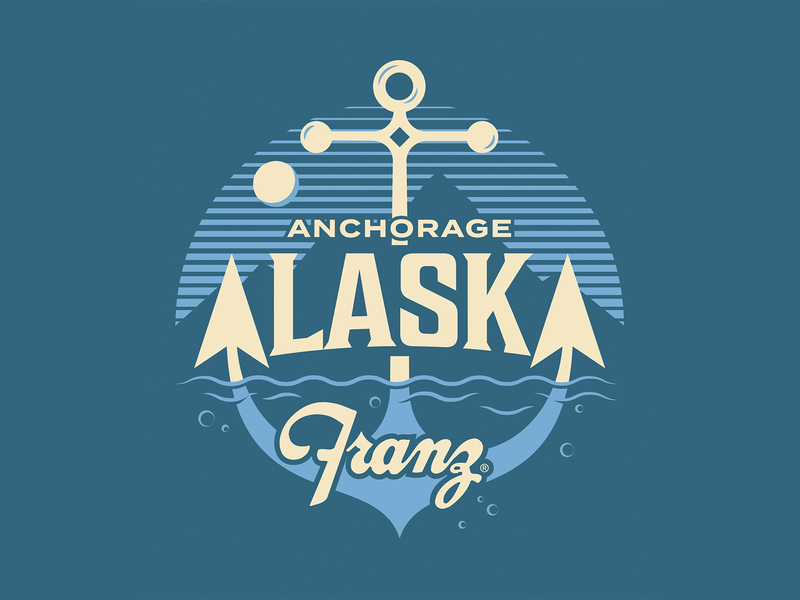 Anchorage, Alaska alaska anchor anchorage badge design hidden illustration landscape lockup logo mountain ocean outdoors sea type typography usa vintage wilderness