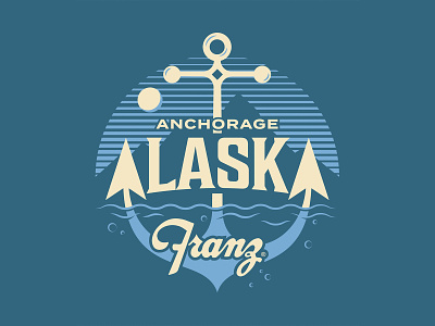 Anchorage, Alaska alaska anchor anchorage badge design hidden illustration landscape lockup logo mountain ocean outdoors sea type typography usa vintage wilderness