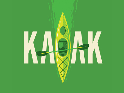 Kayak adventure boat branding canoe design green hidden illustration kayak lake logo mark outdoors river typography water