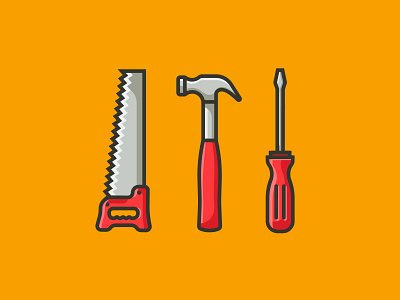 Tool Set art design flat graphic design hammer icons illustration illustrator logo tools vector wood
