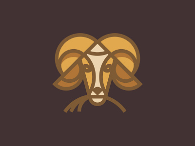 Ram On animal art branding design flat graphic design illustration lines logo minimalism print ram