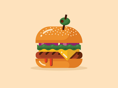 Hamburger art branding design flat food graphic design hamburger icon illustration logo minimalism print