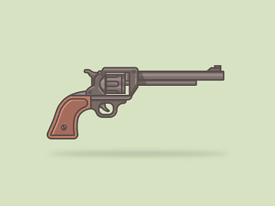 Revolver bang design graphic design gun icon illustration pistol revolver sketch vector weapon wood grain