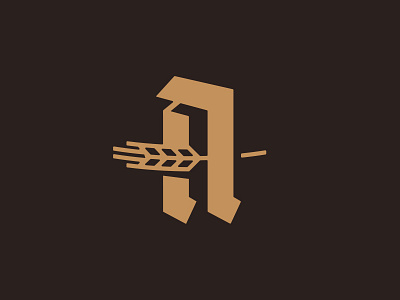 Allegiance Mark a blackletter branding brewery icon identity logo logo mark mark minimal wheat