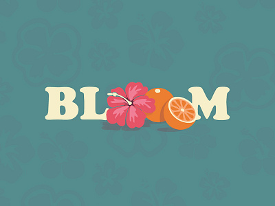 Bloom bloom flower fruit identity logo logotype mark minimalistic negative space orange type typography