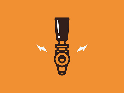 Tap! beer brewery design icon illustration lightning line logo mark orange portland tap handle