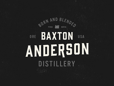 Baxton Anderson Distillery badge branding distillery layout lockup logo monogram oregon script typography vintage